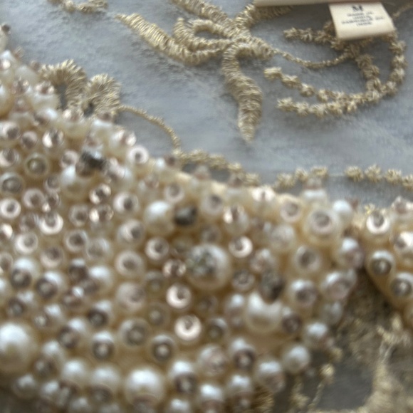 ANTHROPOLOGIE MOULINETTE SOEURS SHEER BLOUSE WITH BEADED COLLAR SIZE MED NWT - Picture 8 of 16